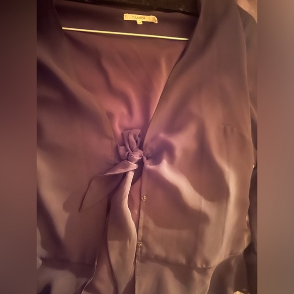 Tularosa Winnie Black Ruffle Sleeve Blouse xs fairy cottage revolve flowy sheer - Picture 7 of 7